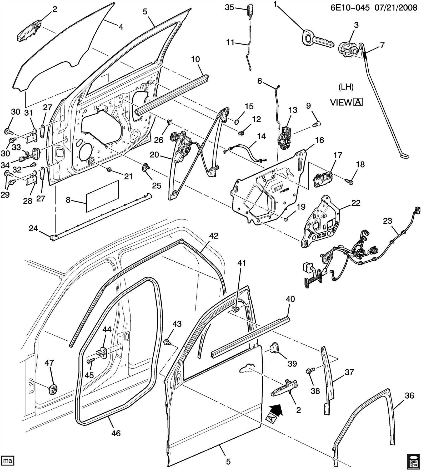 cadillac srx parts diagram