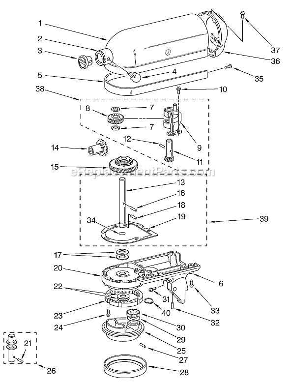 kitchenaid k45ss parts diagram