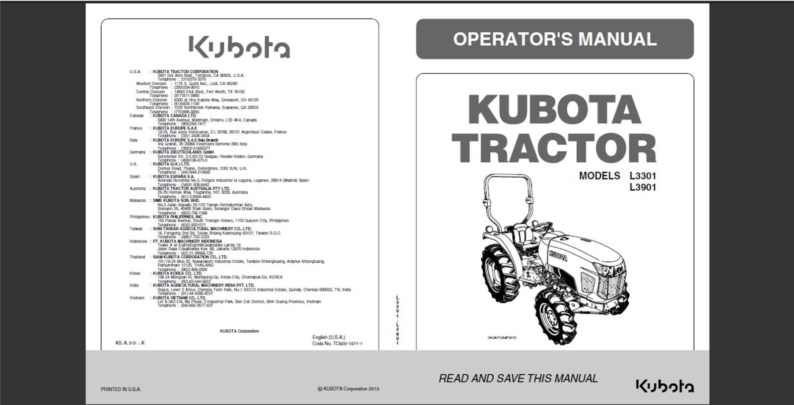 kubota l3901 parts diagram