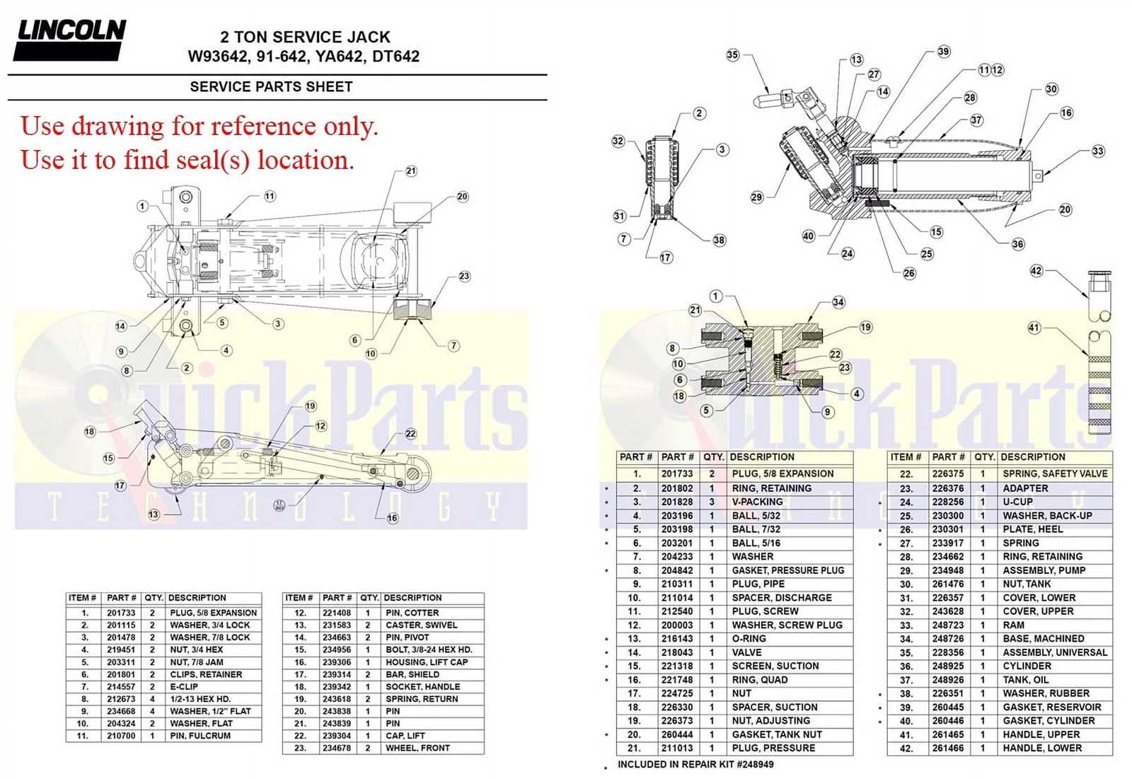 2 ton hydraulic floor jack parts diagram