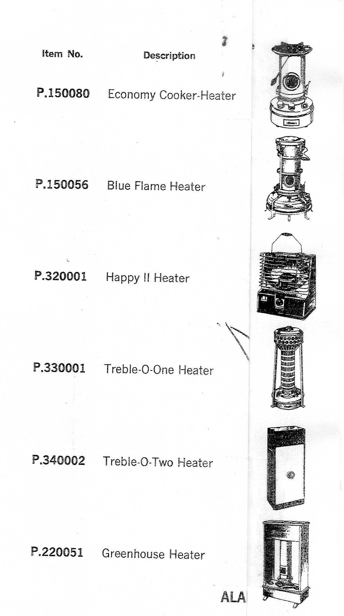 kerosene heater parts diagram