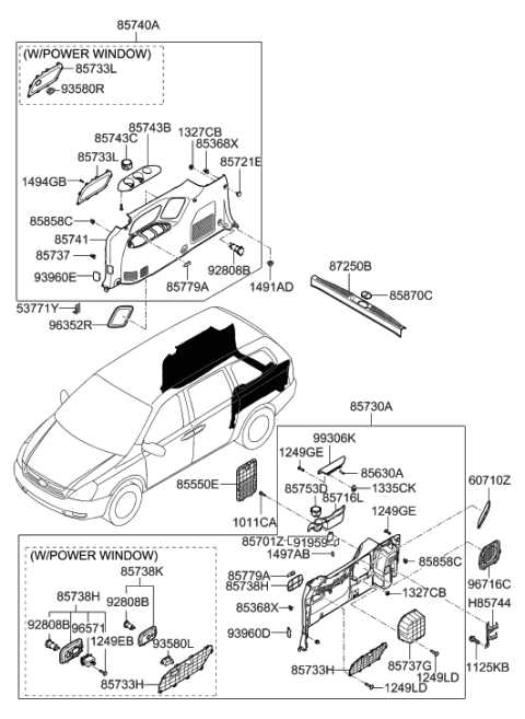 toyota sienna body parts diagram