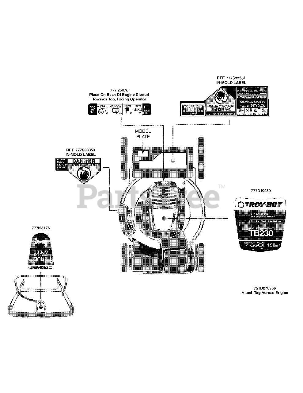 troy bilt tb240 parts diagram