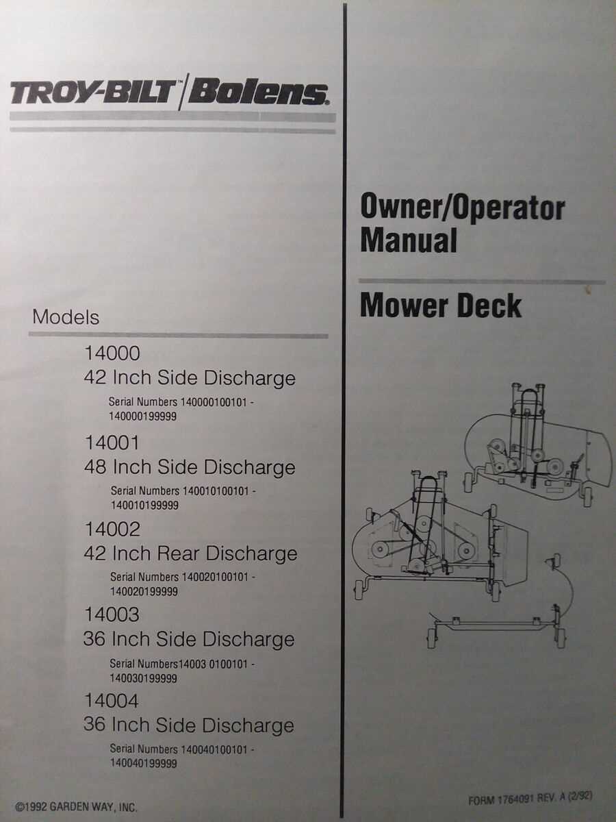 troy bilt 42 inch deck parts diagram