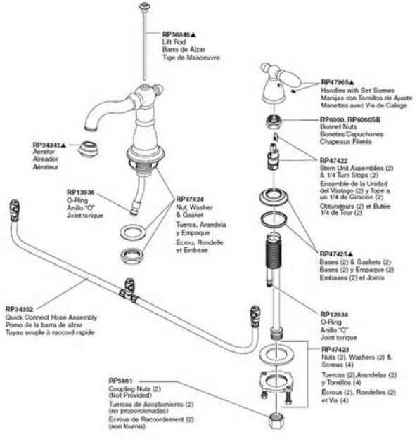 old kohler faucet parts diagram