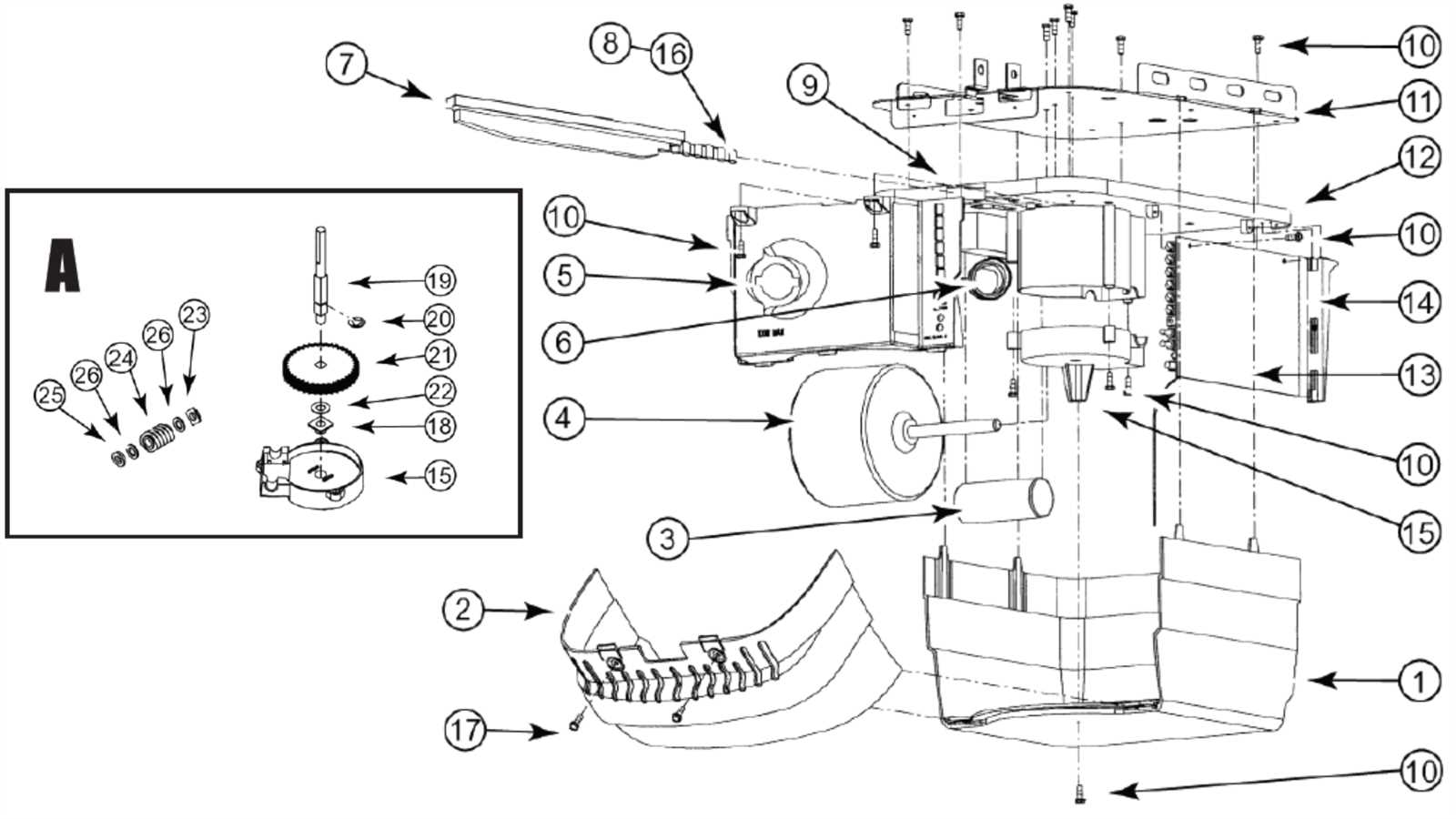 parts of a garage door diagram