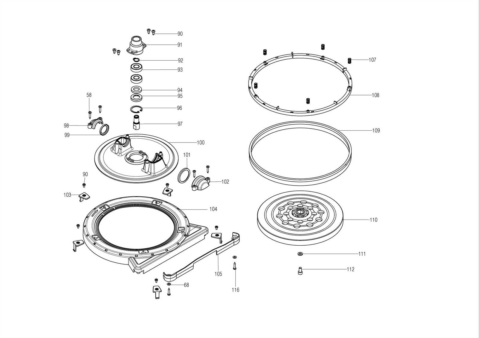 kenmore 90 series washer parts diagram