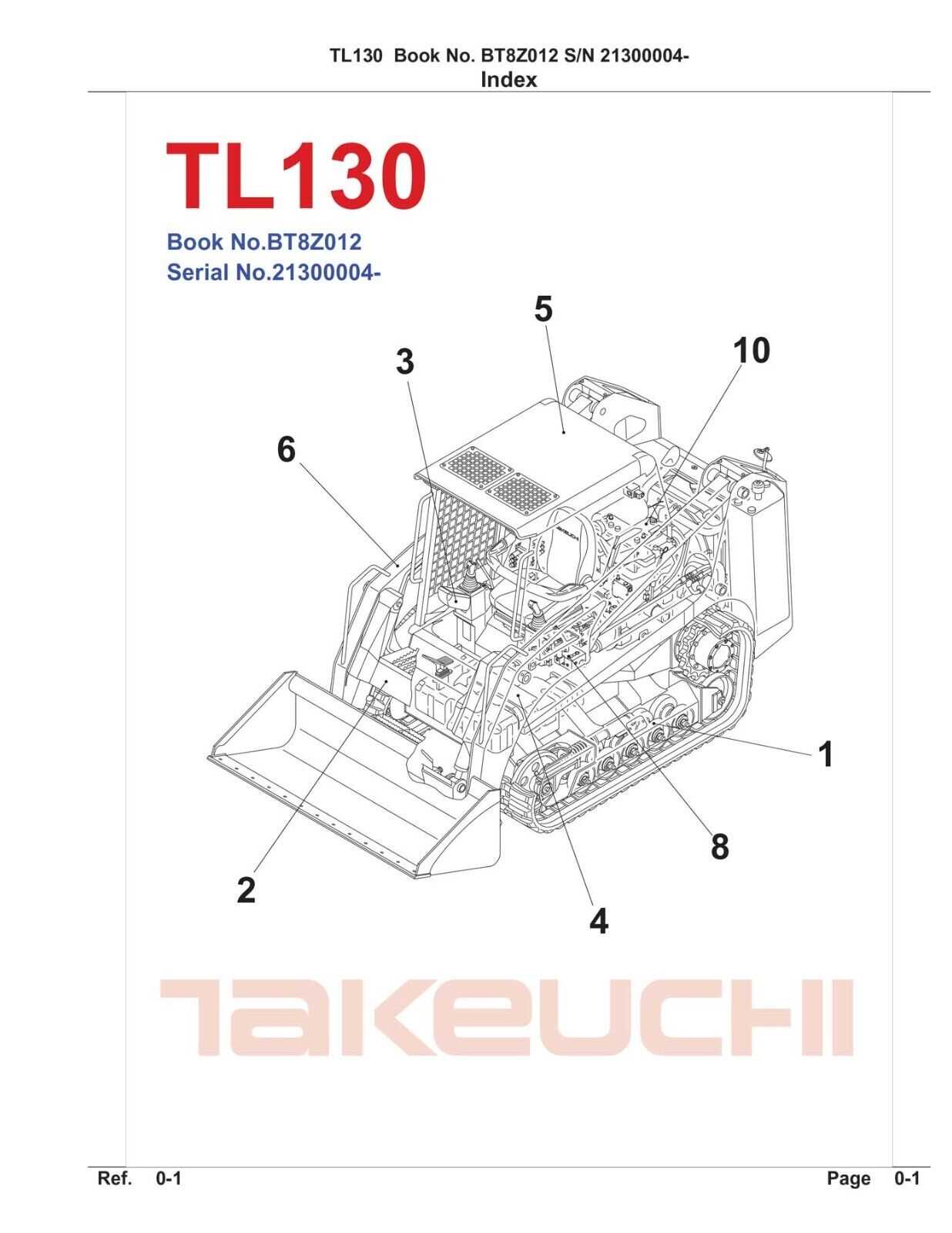 takeuchi tl8 parts diagram