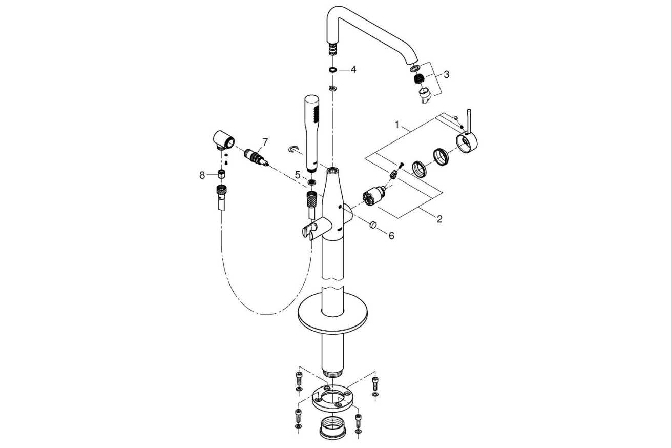 grohe bathroom faucet parts diagram