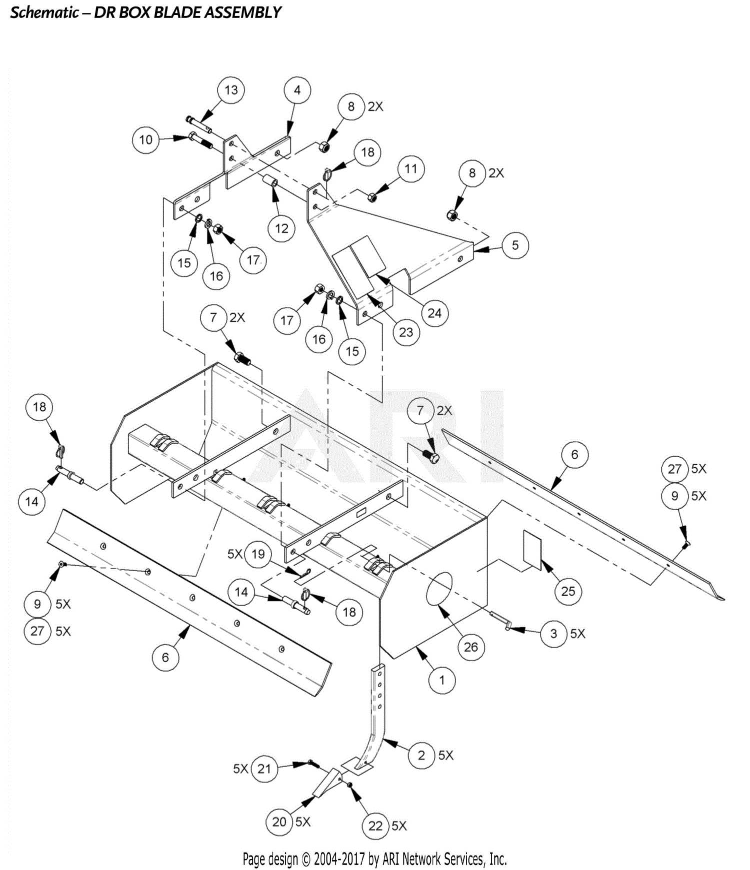 box blade parts diagram