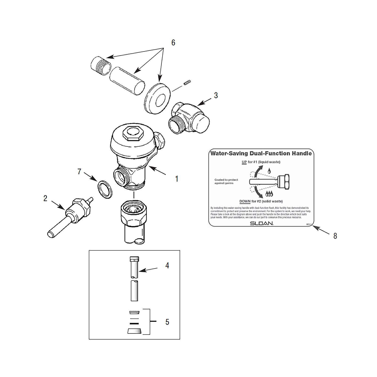 sloan toilet parts diagram