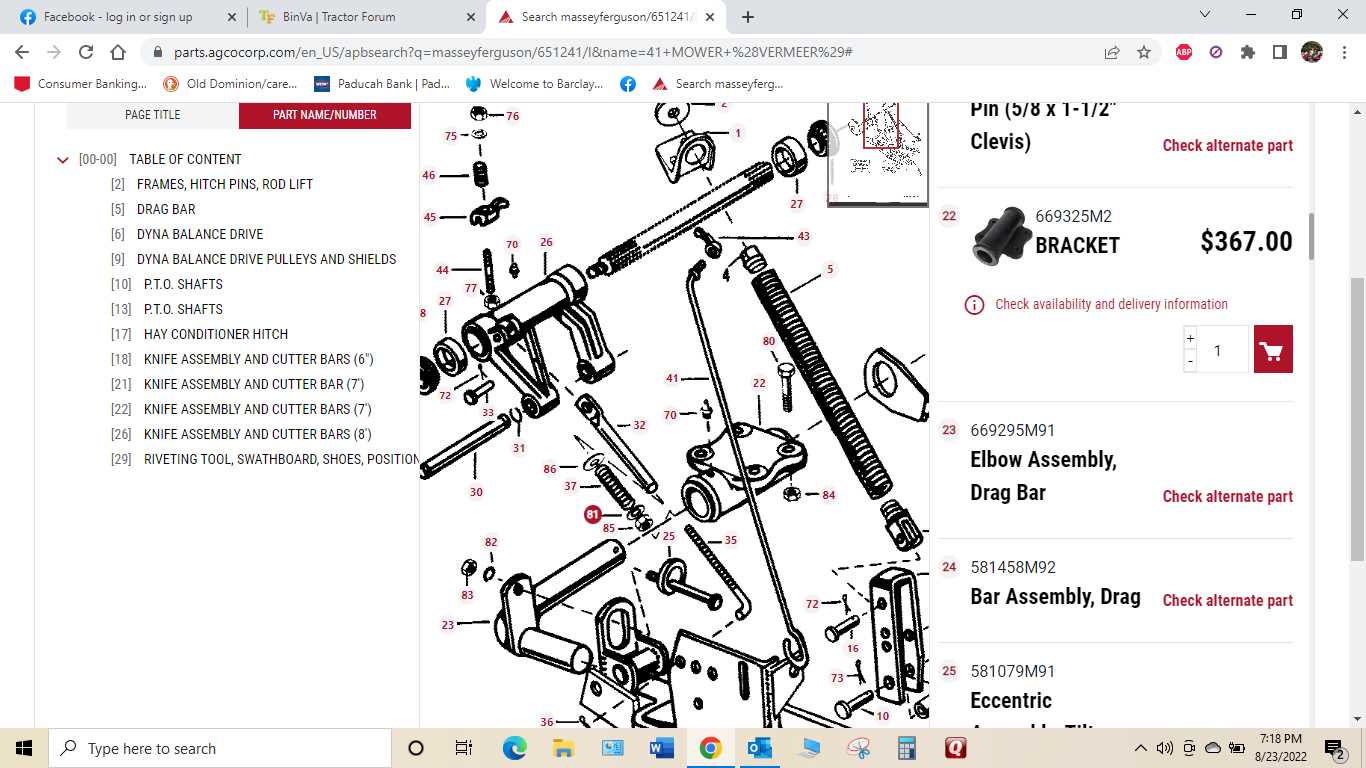 massey ferguson 41 sickle mower parts diagram