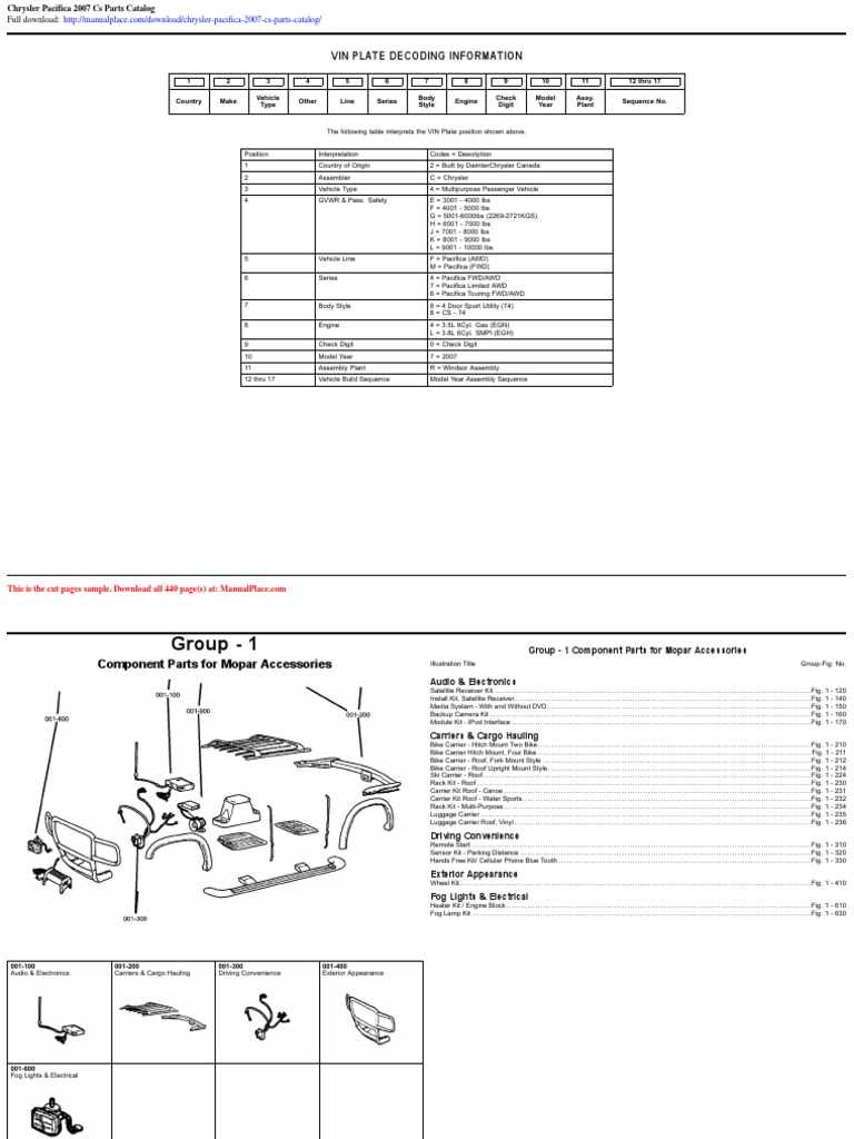 chrysler pacifica parts diagram