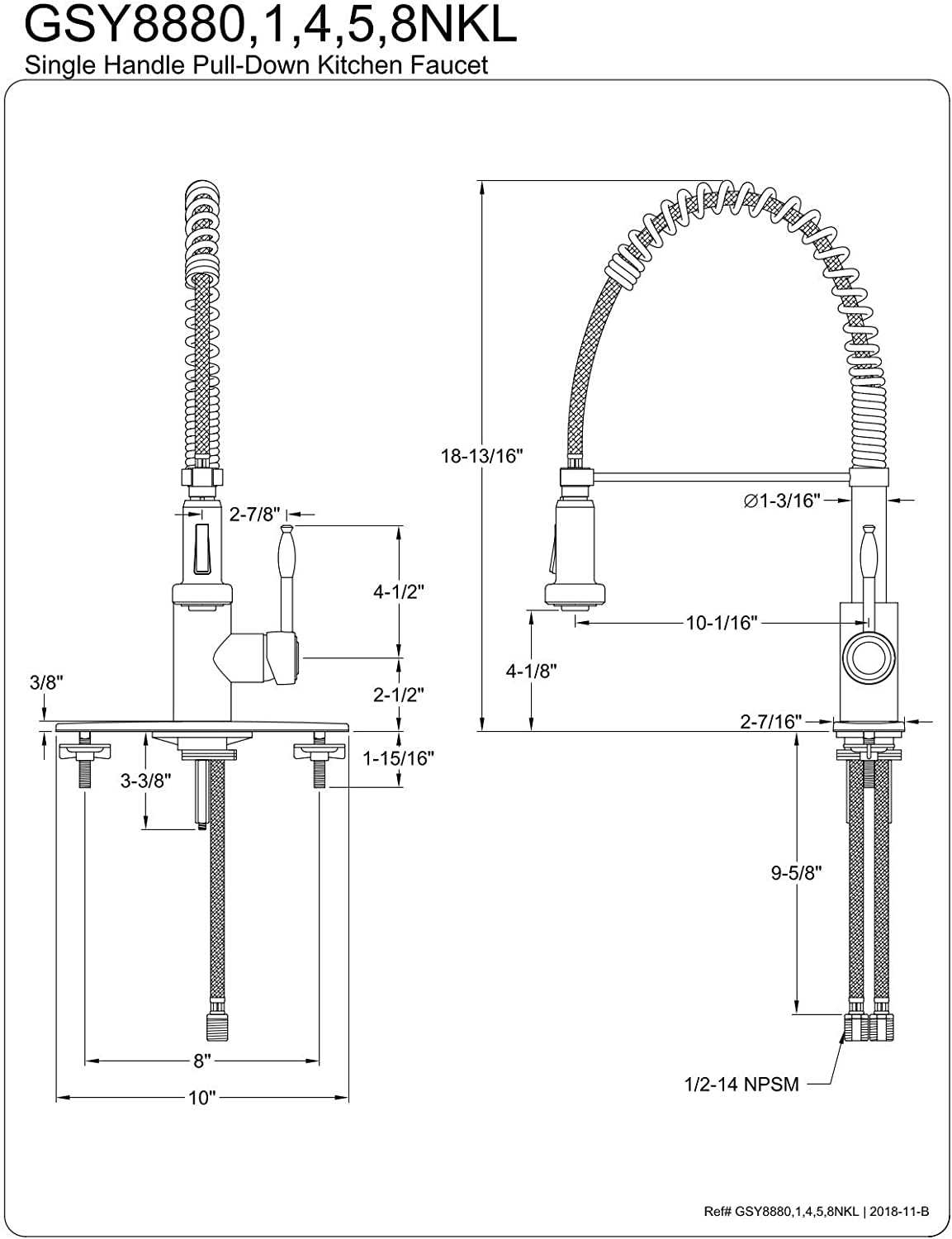 kingston brass faucet parts diagram