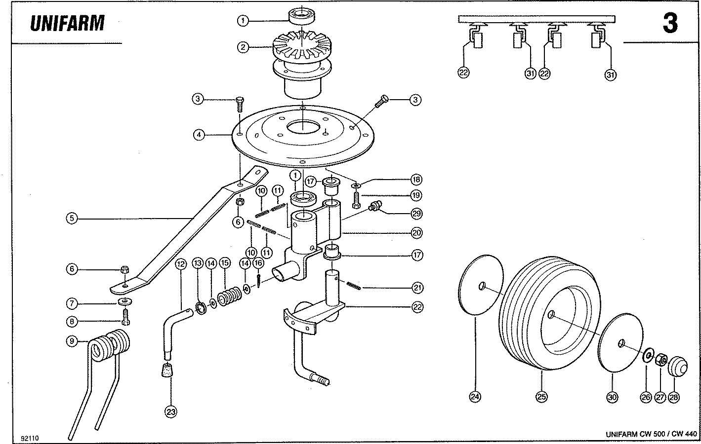 kuhn 5001 tedder parts diagram