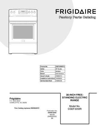 frigidaire electric stove parts diagram