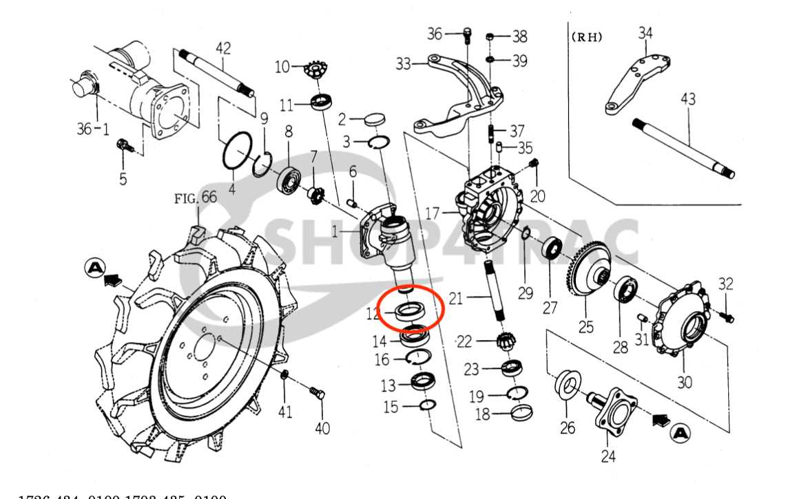 front axle kubota tractor parts diagram