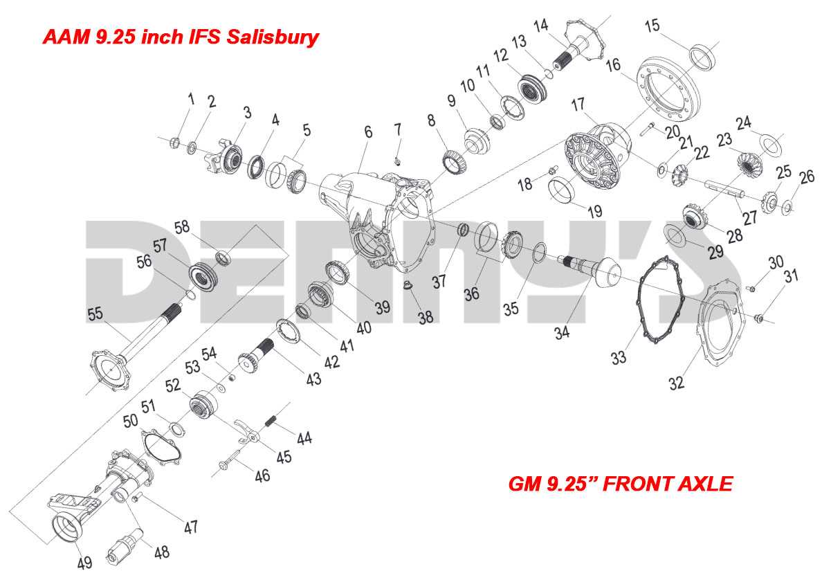 front differential parts diagram