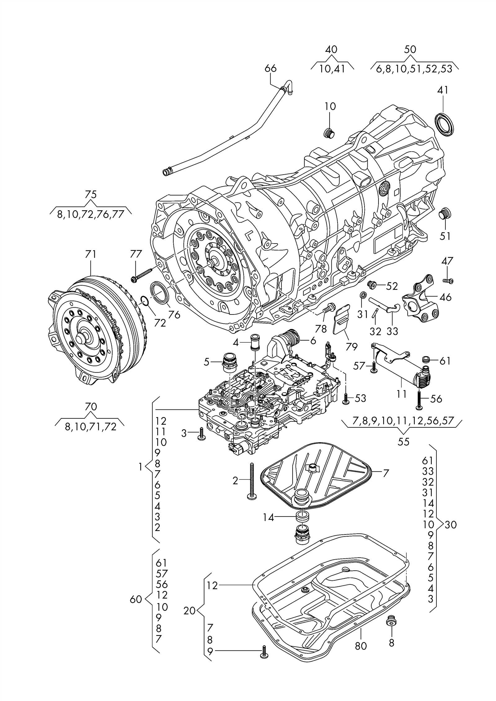 vw transmission parts diagram