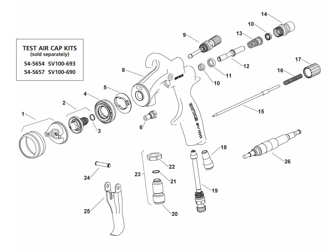 hvlp spray gun parts diagram