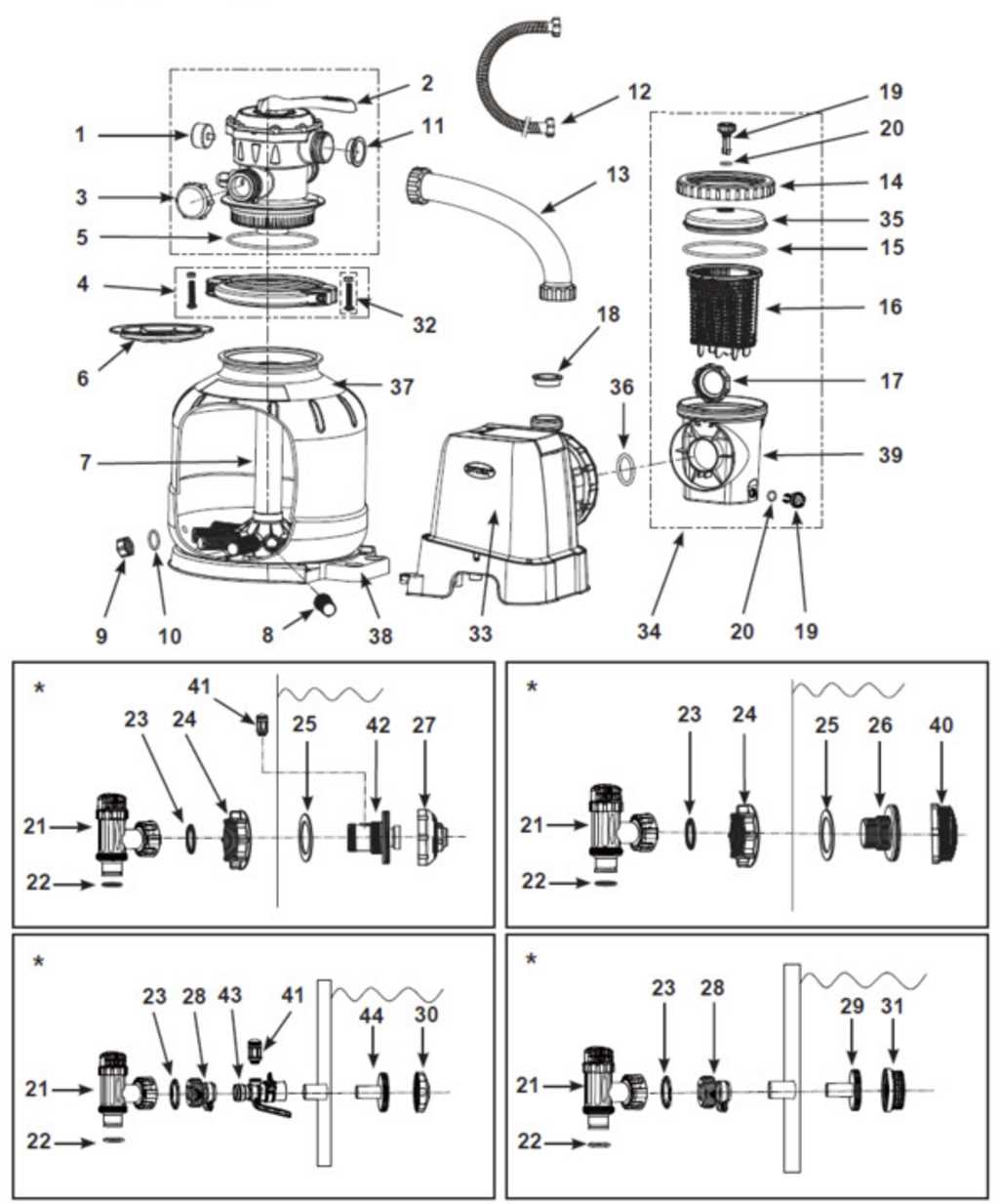 intex pool pump parts diagram