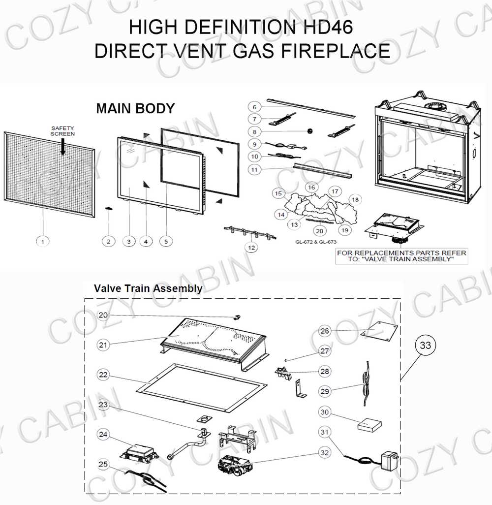 gas fireplace parts diagram