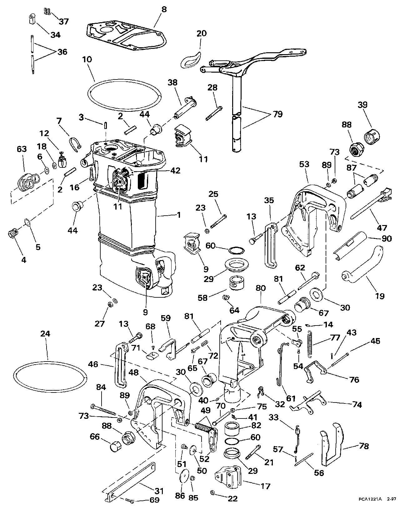 johnson 25 hp outboard parts diagram