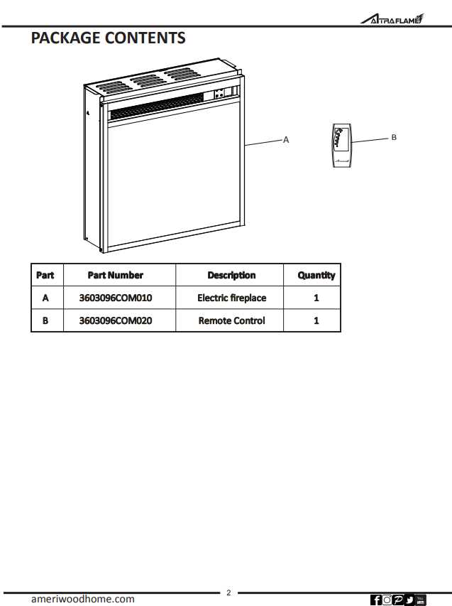 electric fireplace parts diagram