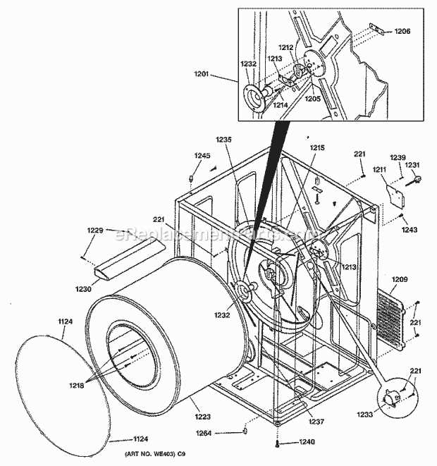 ge gas dryer parts diagram