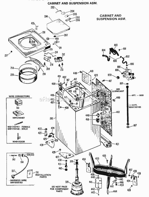 ge stackable washer dryer parts diagram