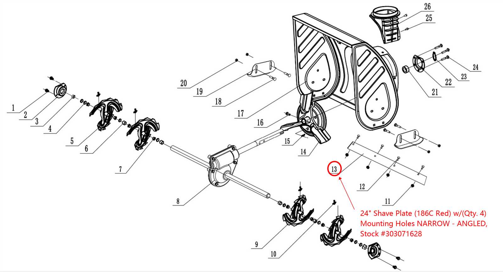 snow blower parts diagram