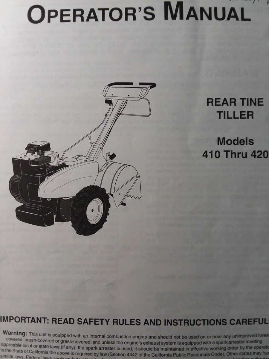 yard machine tiller parts diagram