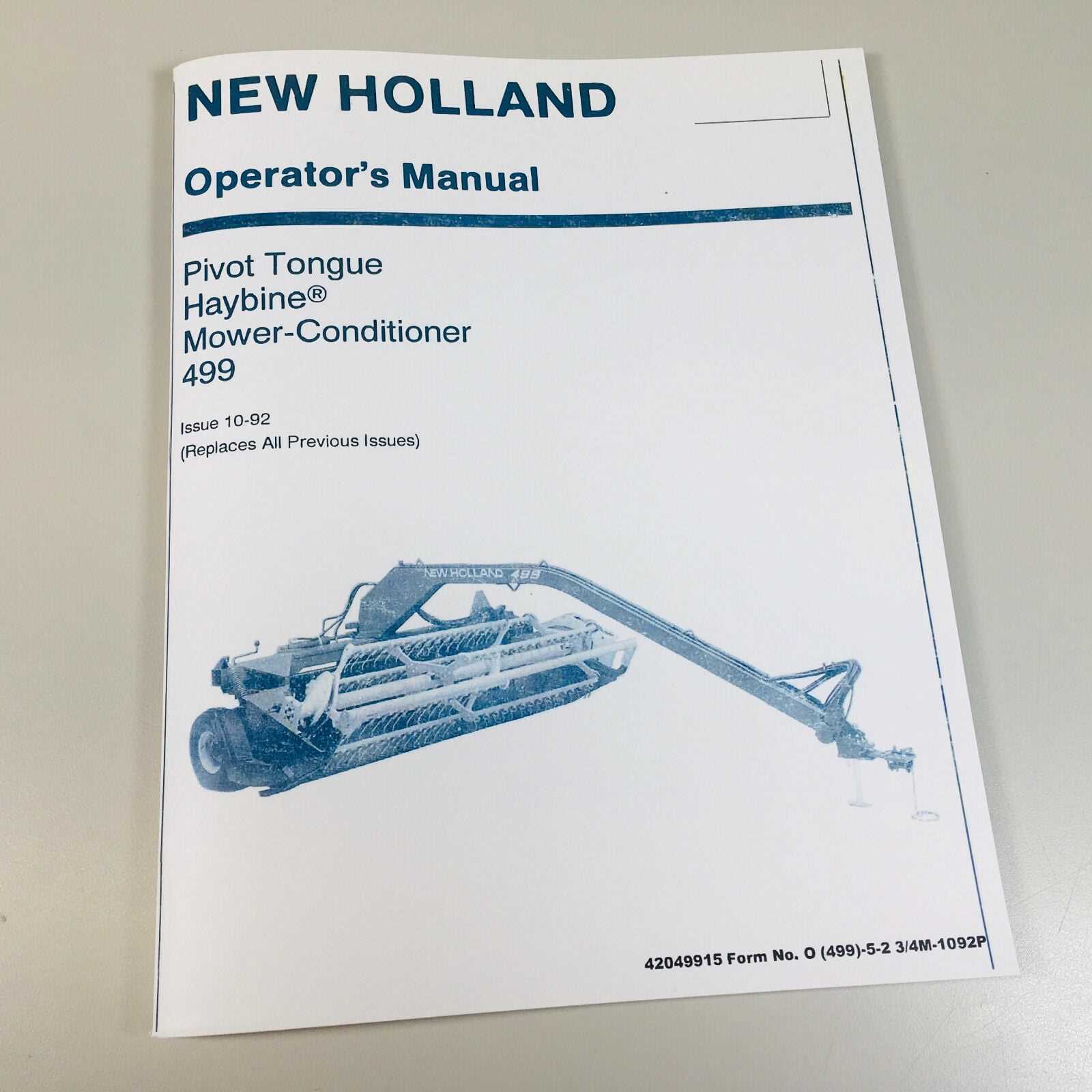 new holland 499 haybine parts diagram