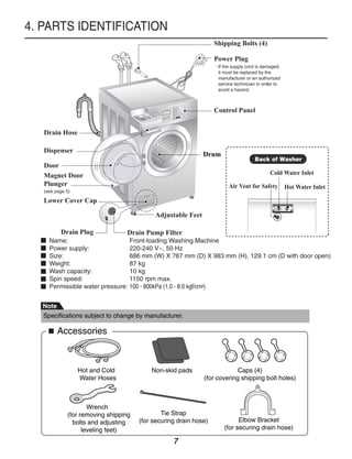 lg front load washing machine parts diagram