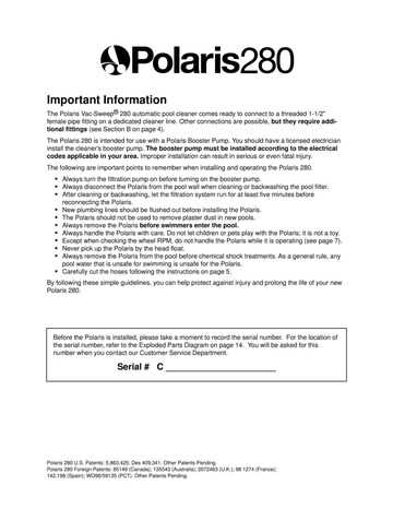 polaris 280 parts diagram