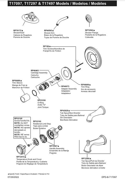 delta monitor 1700 series parts diagram