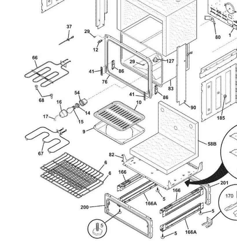 frigidaire oven parts diagram