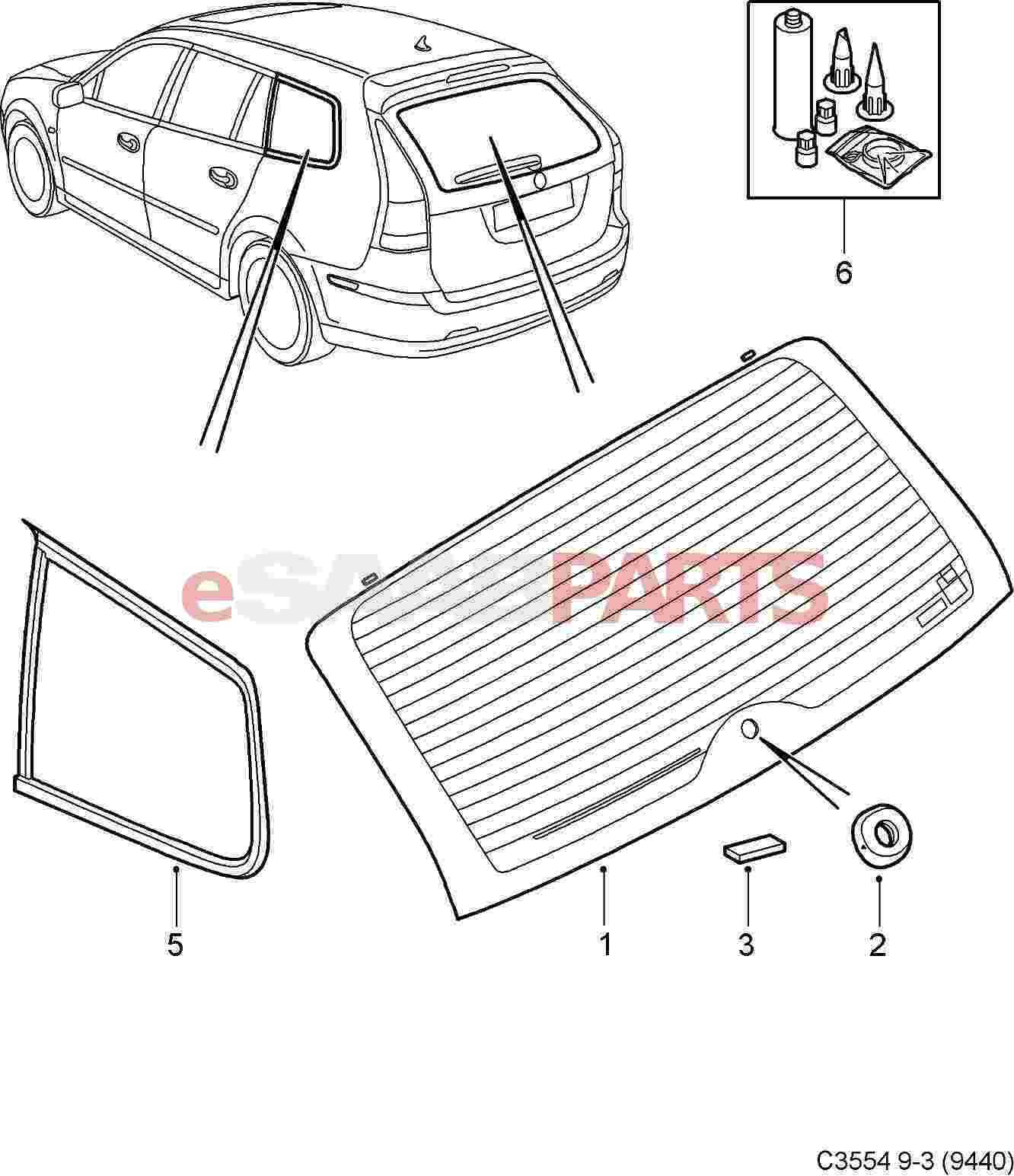 car window parts diagram