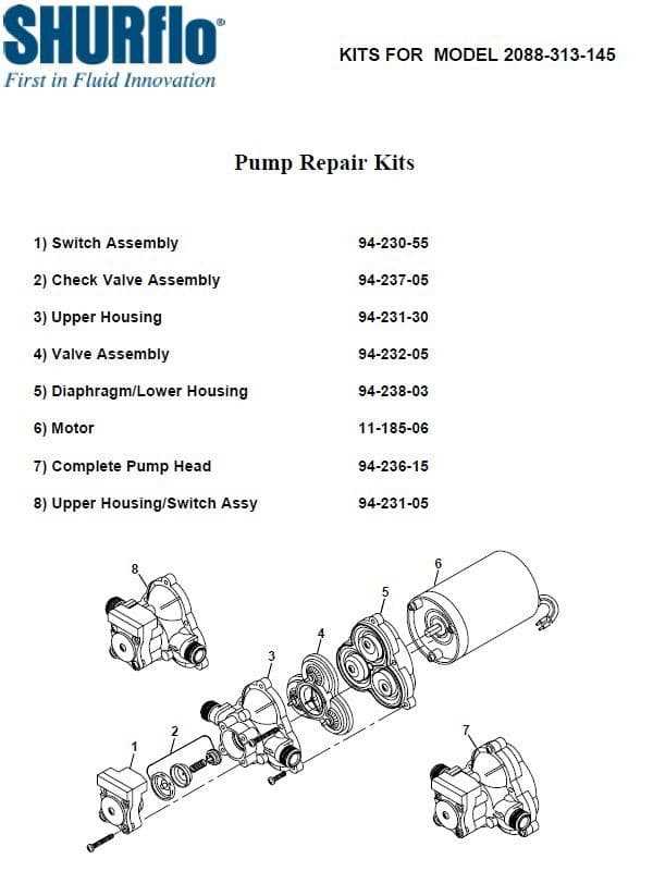 shurflo pump parts diagram