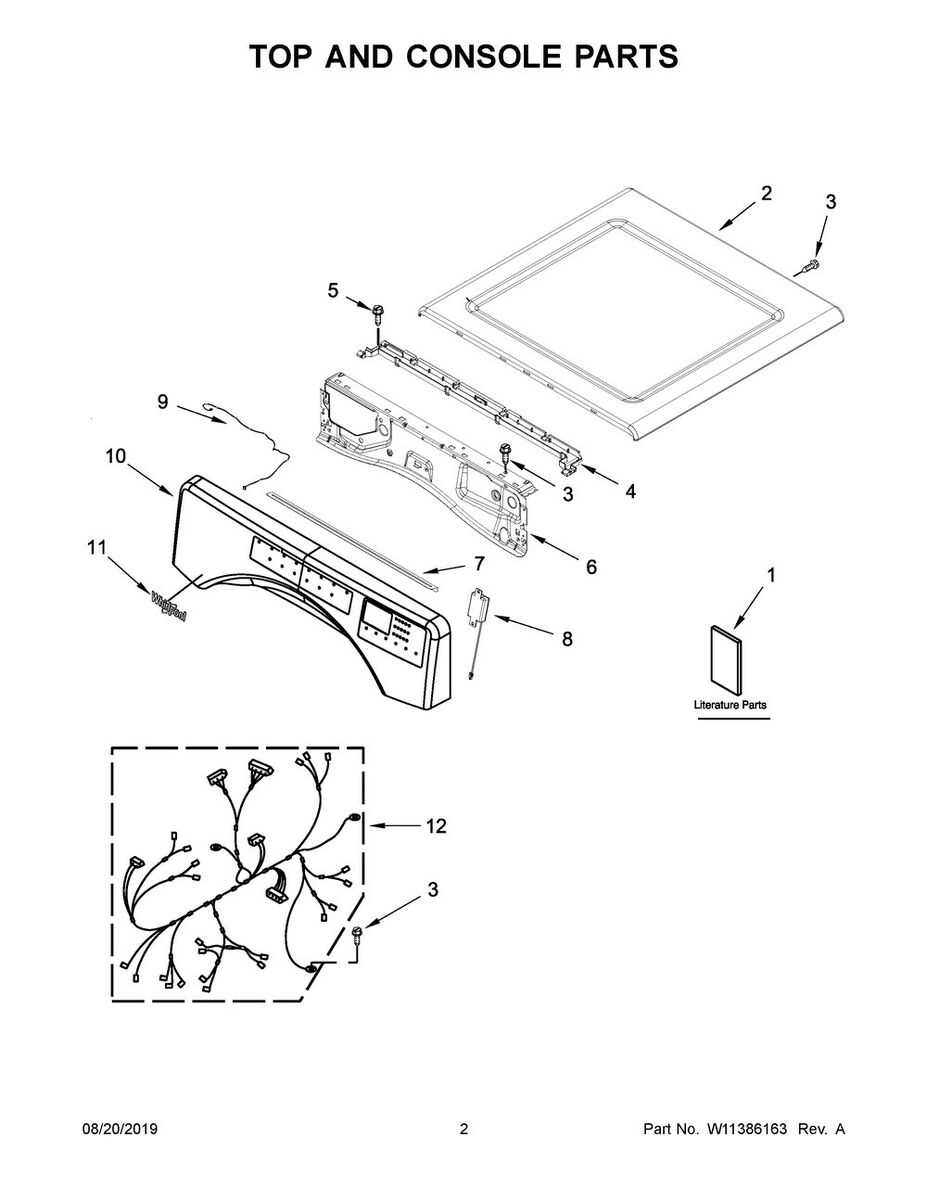 whirlpool dryer diagram of parts