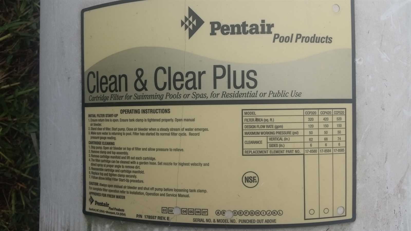 pentair clean and clear plus 420 parts diagram