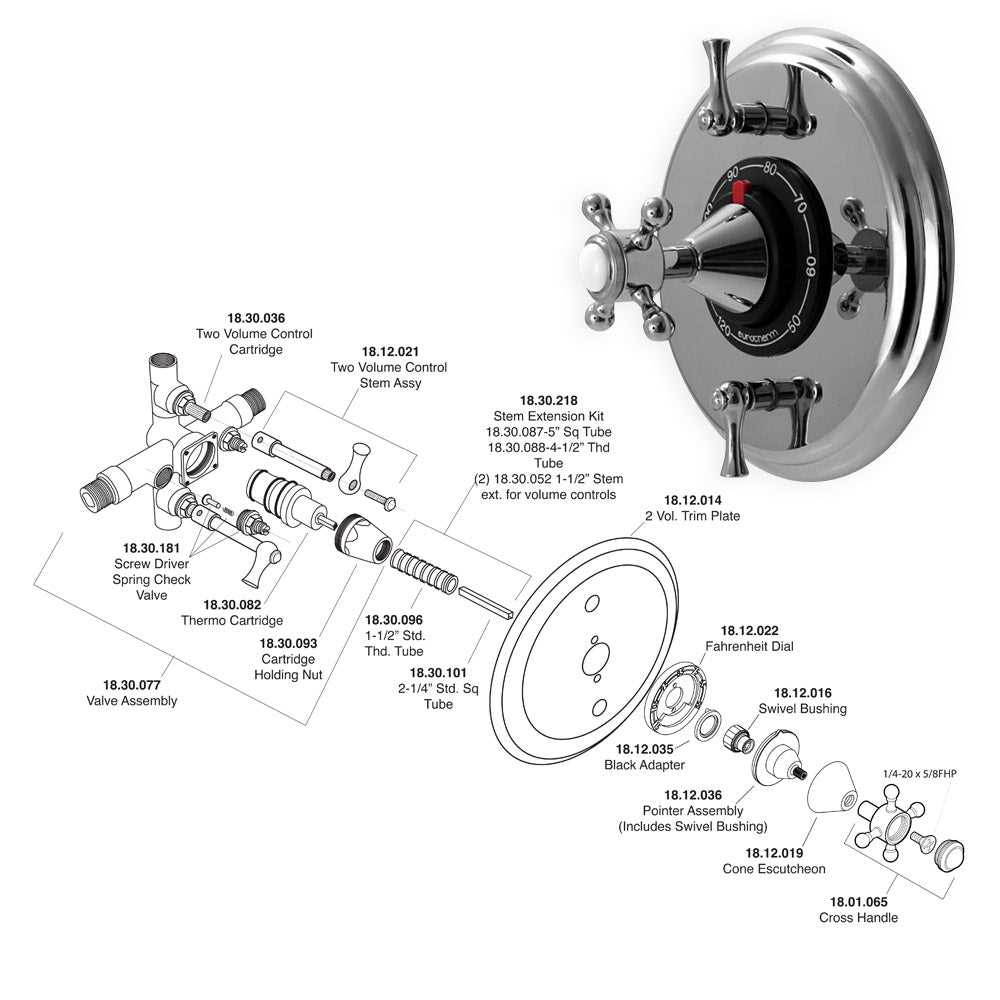 diagram shower faucet parts