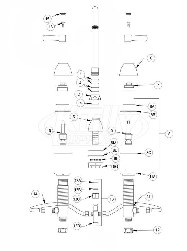 diagram of kitchen faucet parts