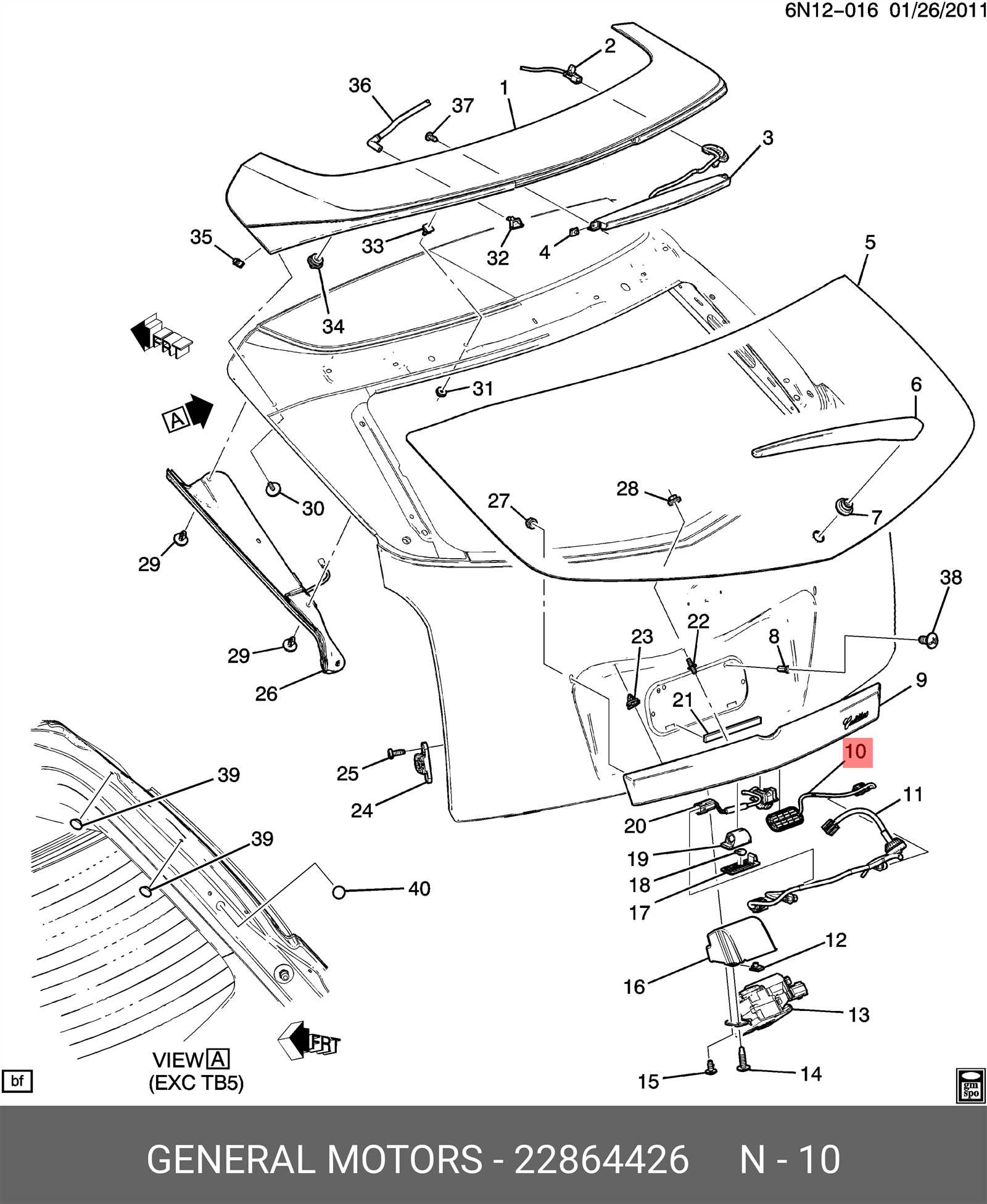 cadillac srx parts diagram