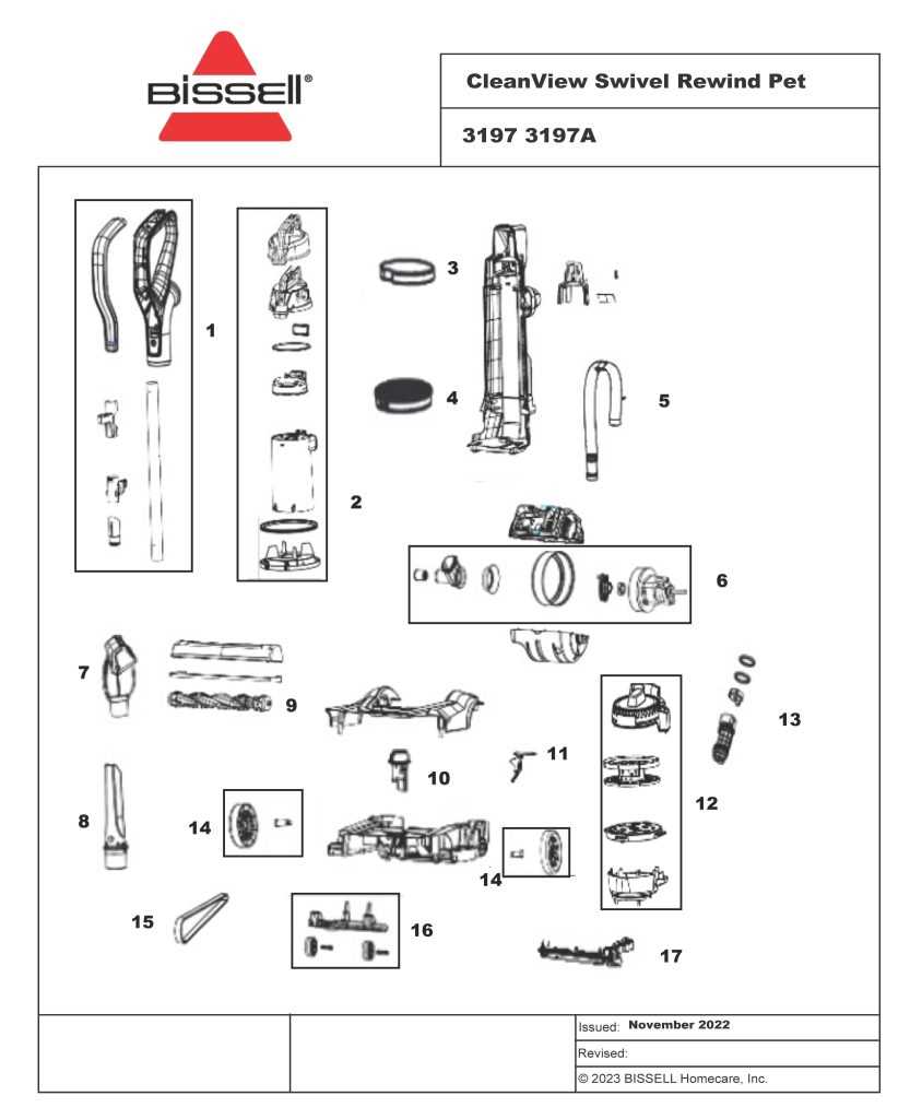 bissell cleanview parts diagram