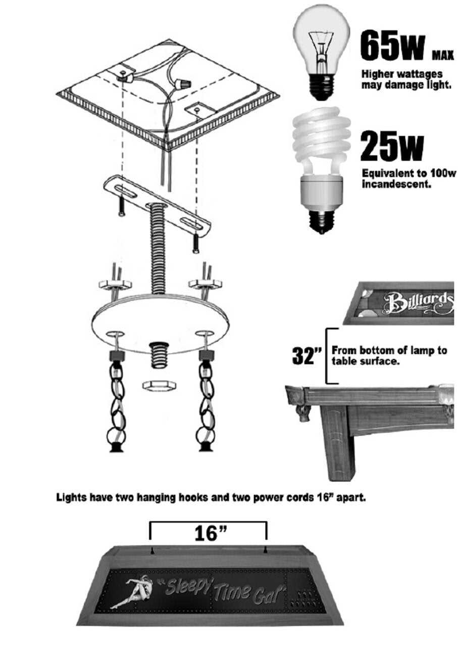 ceiling light fixture parts diagram