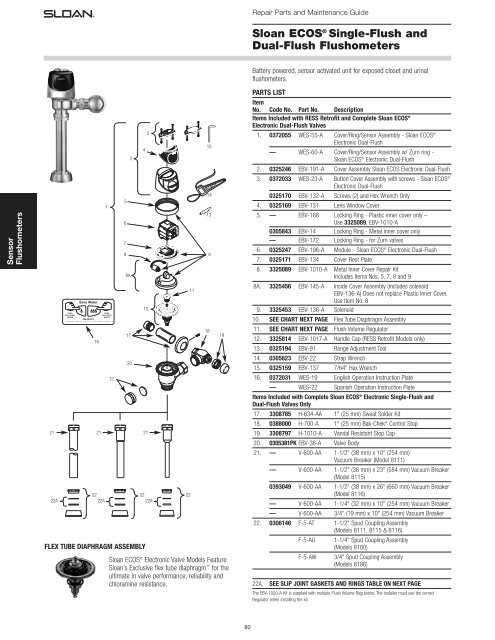 sloan toilet parts diagram