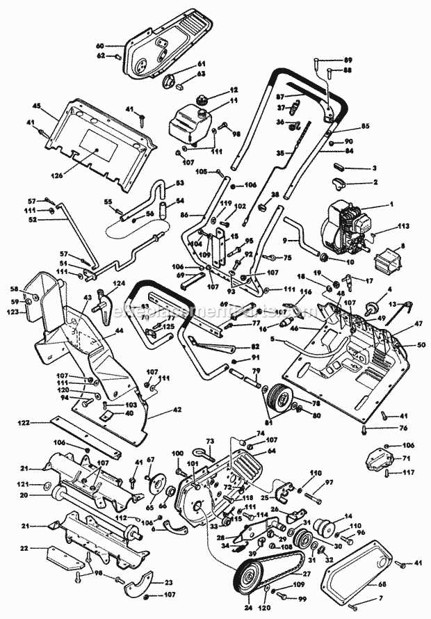 gilson snowblower parts diagram