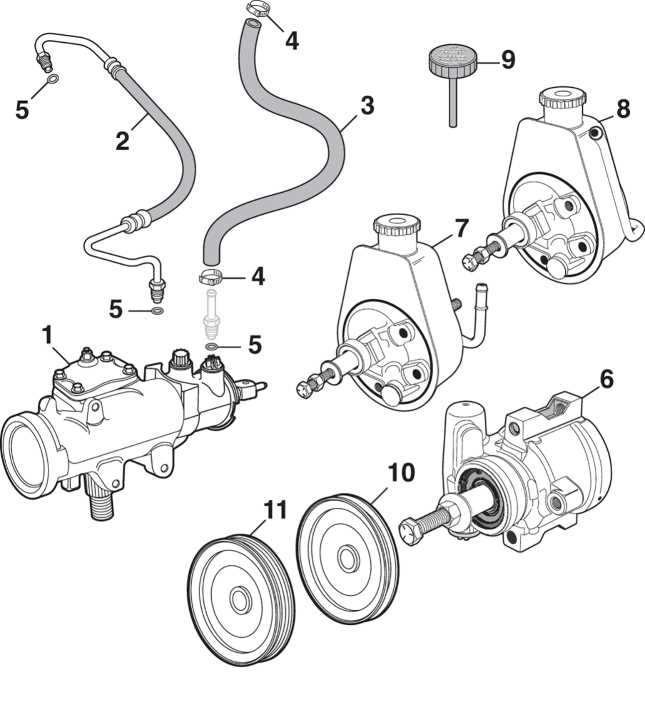 power steering parts diagram