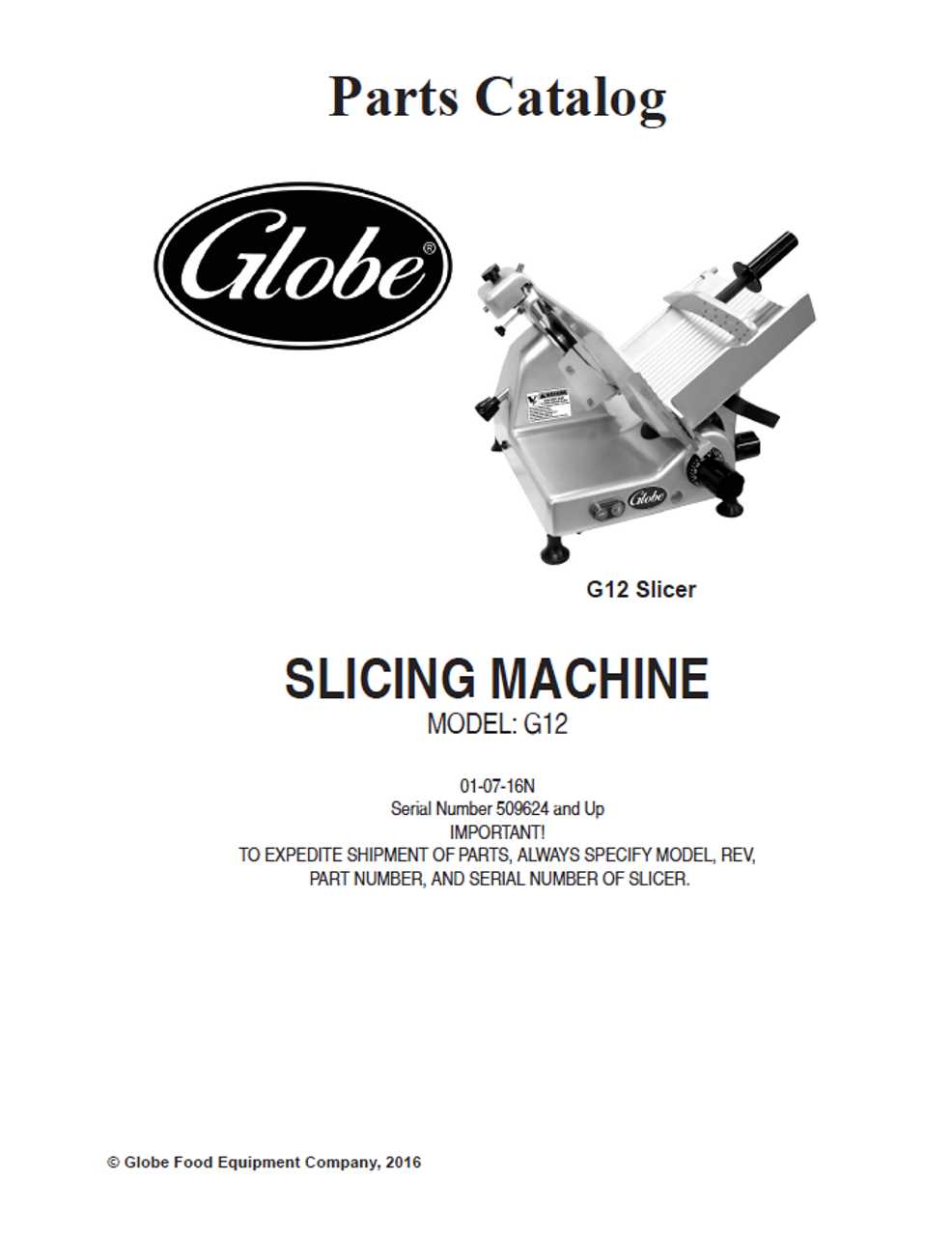 globe g12 slicer parts diagram